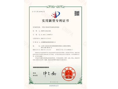 一種便于排水砼管安裝的送料設備-實用新型專利證書(易清華、袁成、黃晶)